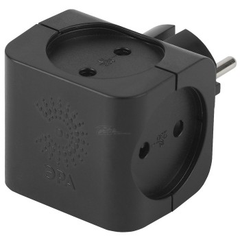 Разветвитель сетевой ЭРА на 4 гнезда б/з черный SP-4-B