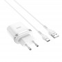 Сетевое зарядное устройство Hoco C12Q QC 3.0 + Кабель Type-C 1м, белый 18W