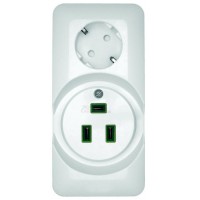 Розетка 2-я для плит 32А + силовая евро 16А белая в сборе Прима