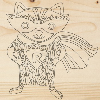 Доска для выжигания "Супергерой Енот"