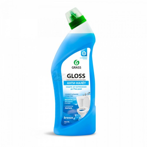 Средство чистящее Gloss breeze гель для ванны и туалета 750мл Grass