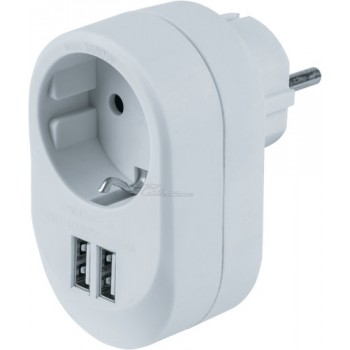 Адаптер сетевой розетка +2*USB 5В 3.4А NAD-USB01 Navigator