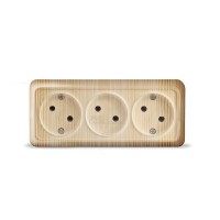 Розетка 3м о/п б/з 16А сосна Universal Олимп