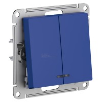 Выключатель Atlasdesign 2кл. с инд аквамарин сх.5а