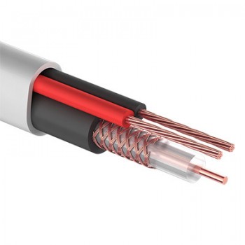 Кабель видео контроля КВК-П-2 + 2х0,5мм белый Proconnect