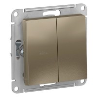 Выключатель Atlasdesign 2кл. шампань сх.5 10А