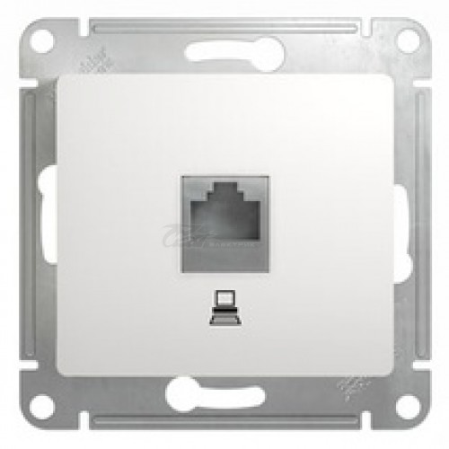Розетка компьютерная RJ45 cat.5e белая Glossa