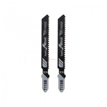 Пилка для электролобзика по дереву T119B 76мм 12 зубьев на дюйм 4-30мм (комплект 2шт) Kranz