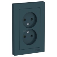 Розетка Atlasdesign 2м изумруд б/з в сборе
