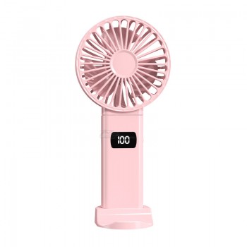 Вентилятор портативный (индикатор заряда, TypeC, 5 скоростей) 5 Вт розовый