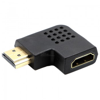 Переходник гн HDMI - шт HDMI угловой горизонтальный (правый изгиб)