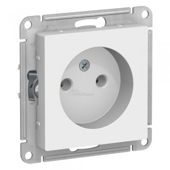 Розетка Atlasdesign 1мест. б/з белая 16А