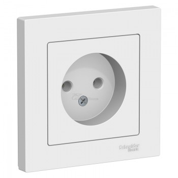 Розетка Atlasdesign 1мест. б/з белая 16А в сборе