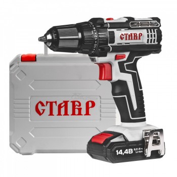 Дрель-шуруповерт СТАВР ДА-14,4/2ЛК 14,4В 2*Li-ion 2,0Ач 32/17Нм 0-400/0-1450 об/мин. кейс