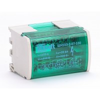 Шина (кросс-модуль) в корпусе ШН-103 2х7 групп 100А на DIN-рейку DEKraft