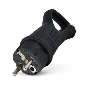 Вилка сетевая Universal с ушком с/з IP44 каучук угловая