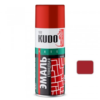 Эмаль KU-10042 Универсальная алкидная темно-красная 520мл KUDO