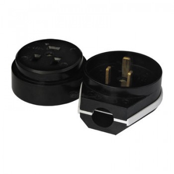 Вилка + розетка 1-фаз 230в 32А черная о/у Universal