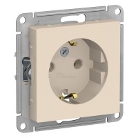 Розетка Atlasdesign 1мест. с/з бежевый 16А