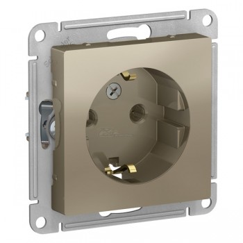 Розетка Atlasdesign 1мест. с/з шампань 16А