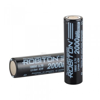 Аккумулятор Li-ion 18650 3.7v 2000mAh без защиты PK-1 ROBITON