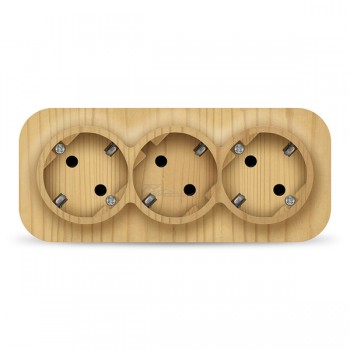 Розетка 3м о/п с/з 16А сосна Universal IONICH