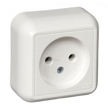 Розетка 1-местная б/з о/п белая Прима