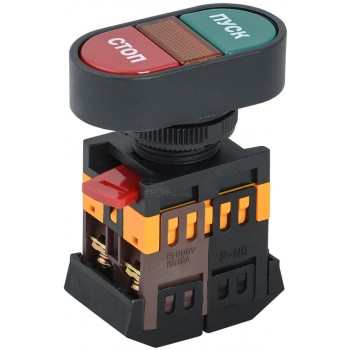 Кнопка APВВ-22N "Пуск-стоп" 1з+1р d-22мм неон/240В ИЭК