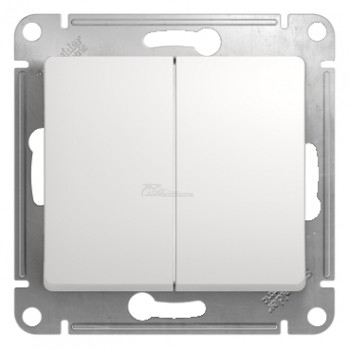 Переключатель Glossa 2кл. проходной белый сх.6/2
