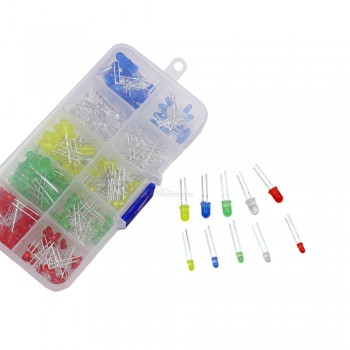 Набор светодиодов 3мм, 5мм 5 цветов 200шт в кейсе