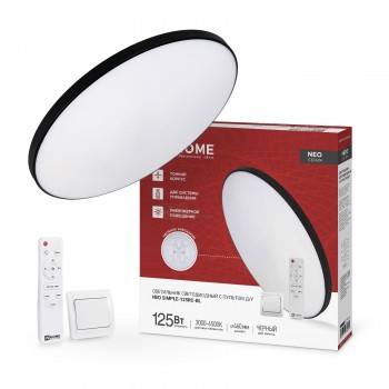 Светильник светодиодный NEO SIMPLE 125Вт 230В 3000-6500К 1000лм 460х67мм черный с ПДУ IN HOME