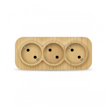 Розетка 3м о/п б/з 16А сосна Universal IONICH