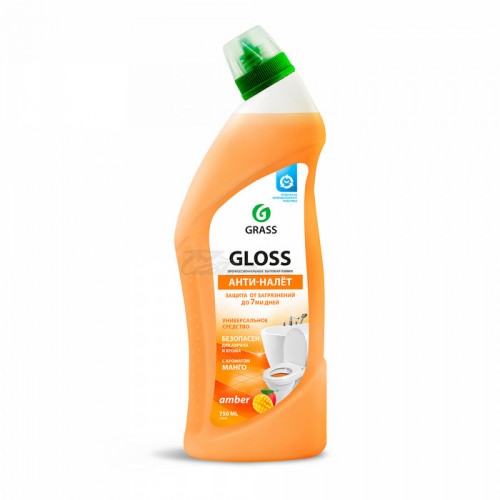 Средство чистящее Gloss amber гель для ванны и туалета 750мл Grass