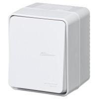 Выключатель Atlasdesign PROFI 1кл о/у кнопочный белый 10А IP54