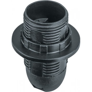 Патрон Е14 с прижимным кольцом черный пластик Navigator