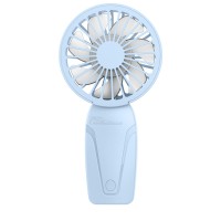 Вентилятор портативный мини (microUSB, 3 режима, 4,5 Вт) К-6 голубой