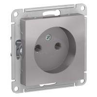 Розетка Atlasdesign 1мест. б/з Алюминий 16А