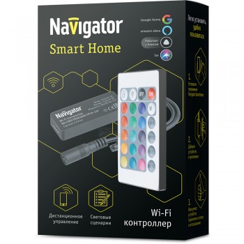 Контроллер ленты LED RGB Wi-Fi + пульт IR 12/24V Navigator SmartHome