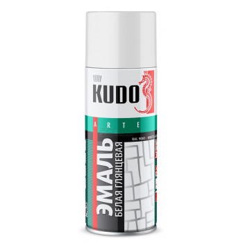 Эмаль KU-1001 Универсальная алкидная белая глянцевая 520мл KUDO