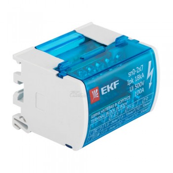 Шина (кросс-модуль) в корпусе 2х7 на DIN-рейку 100A EKF