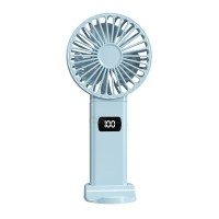 Вентилятор портативный (индикатор заряда, TypeC, 5 скоростей) 5 Вт синий