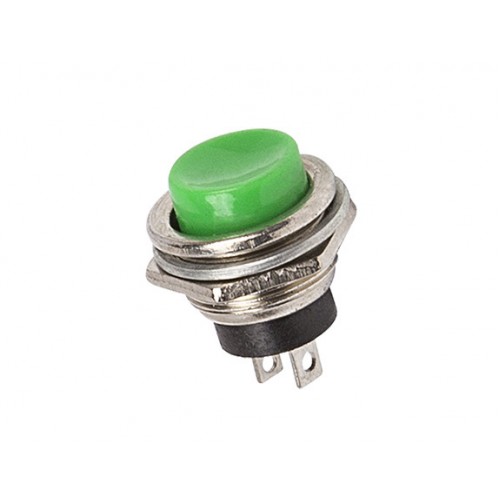 Кнопка металл 250V 2А (2с) (ON)-OFF d16.2 зеленая REXANT