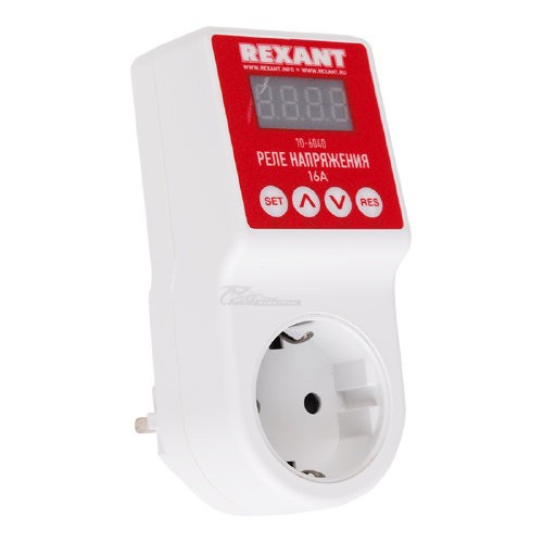 Реле напряжения "вилка-розетка" с дисплеем 16А REXANT