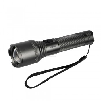 Фонарь аккумуляторный 15W 5 режимов, ZOOM, (1x18650, Type-C) титан ФАZА