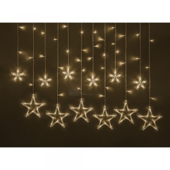 Гирлянда светодиодная бахрома звезды 2,5х1м 138LED 8 режимов IP20 теплый белый Navigator