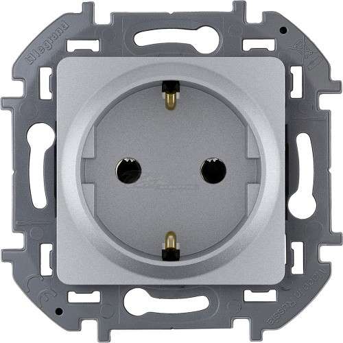 Розетка 1м с/з 16А алюминий Legrand INSPIRIA
