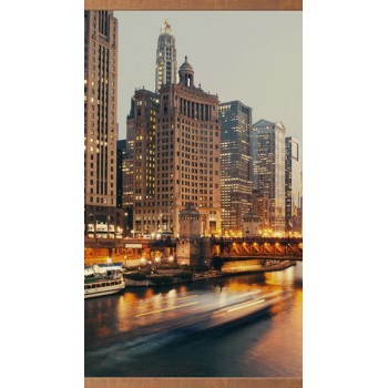 Электрообогреватель настенный "Домашний очаг" Ночной город