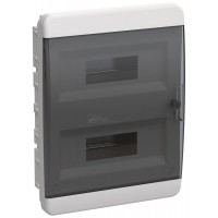 Корпус пластиковый ЩРВ-П,24 модуля встраиваемый черная прозрачная дверь IP41 TEKFOR