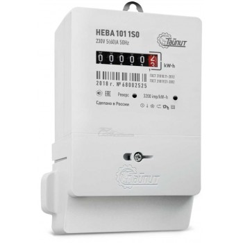 Счетчик электроэнергии 1-ф НЕВА 101 1,0 к.т. 220V 5-60A 1SO однотарифный механическое табло