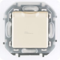 Розетка 1м с/з, з/щ + крышка 16А слоновая кость Legrand INSPIRIA IP44